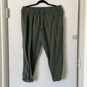 Old Navy Green Linen Drawstring Pants Size M